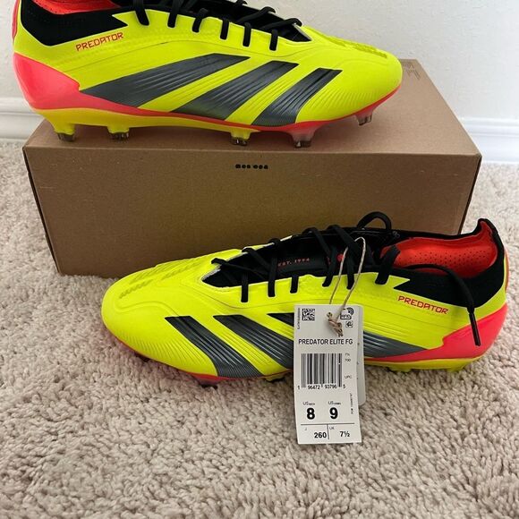 Adidas Soccer Cleats Predator Elite FG Yellow Pink - Picture 2 of 12